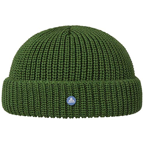 HAMMABURG Strick Dockermütze Damen/Herren - Made in Italy - Beanie mit Wolle - Mütze in Einheitsgröße - Herbst/Winter grün One Size von HAMMABURG