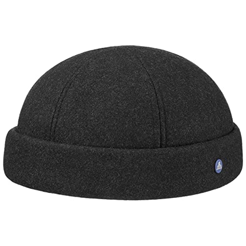 HAMMABURG Teflon Dockermütze Herren - Made in The EU - Mit Schurwolle - Handmade - Gefüttert mit 100% Baumwolle - Wasserabweisend - Dockerkappe - Herrenmütze Herbst/Winter anthrazit L (58-59 cm) von HAMMABURG