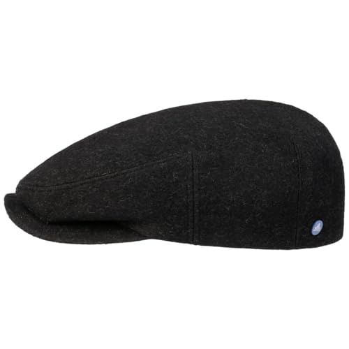HAMMABURG Teflon Flatcap Damen Herren Made in The EU Handmade Schurwolle wasserabweisend Futter Baumwolle Herbst Winter anthrazit 55 cm von HAMMABURG