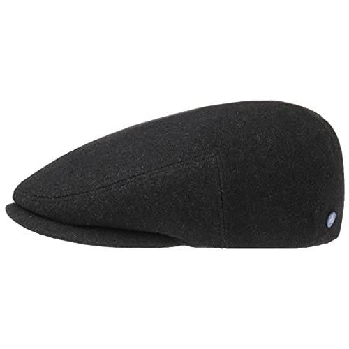 HAMMABURG Teflon Flatcap Schirmmütze Schiebermütze Wollcap Regencap Damen/Herren - Made in The EU mit Schirm, Futter, Futter Herbst-Winter - 62 cm anthrazit von HAMMABURG