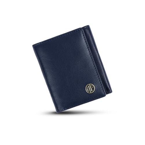 HAMMONDS FLYCATCHER Herren-Geldbörse aus echtem Leder – Carteras Para Hombres – RFID-Geldbörse für Herren – Billeteras De Hombres – doppelt gefaltete Herren-Geldbörse – schlanke Herren-Geldbörse, Blau von HAMMONDS FLYCATCHER