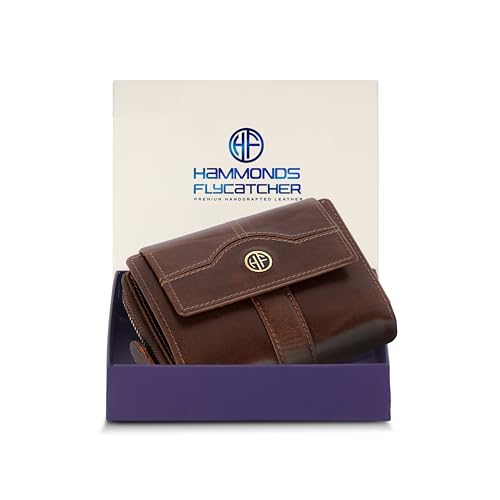 HAMMONDS FLYCATCHER Geldbörse für Damen - Echtes Leder Damen Geldbörse - 14 Kartenfächer - RFID-Schutz - 3 Ausweisfächer - Damen Geldbörse - Täglicher Gebrauch - Frauen Geldbörse, Blazing Brown, von HAMMONDS FLYCATCHER