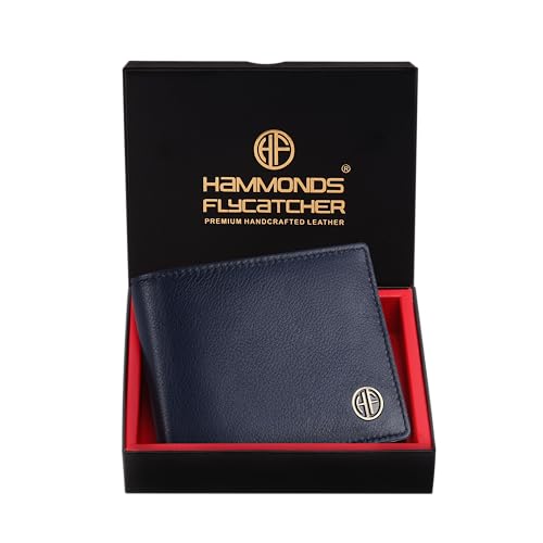 HAMMONDS FLYCATCHER Herren-Geldbörse aus echtem Leder, RFID-geschützt, für den täglichen Gebrauch, Blau, blau von HAMMONDS FLYCATCHER