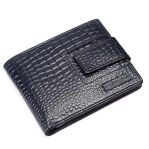 HAMMONDS FLYCATCHER Herren-Geldbörse aus echtem Leder, RFID-geschützt, für den täglichen Gebrauch, Krokodilblau von HAMMONDS FLYCATCHER