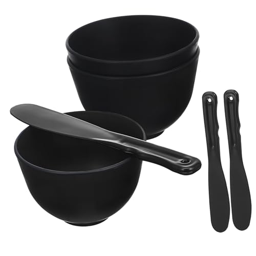 HAMPPLIES 1 Satz Silicone Mask Mixing Bowl mit Spatulas Schüsseln Applikatoren für Gesichtsmaske DIY Hautpflegewerkzeug Wiederverwendbar und Langlebig für Beauty Salons und Wiederverwendbar von HAMPPLIES