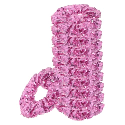 HAMPPLIES 10 Stück Pailletten Haargummis Fürs Handgelenk Club Haargummis Für Frauen Haarschmuck Glitzernde Haar Accessoires Party Tanz Für Haare von HAMPPLIES