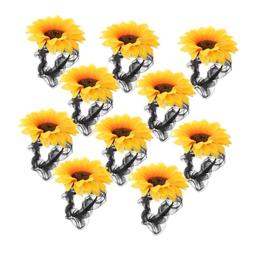 HAMPPLIES 10 Stück Sonnenblumen Haargummis Elastische Haarbänder Weich Strapazierfähig Modisch für Frauen Mädchen Vielseitig für Urlaub Party Alltag von HAMPPLIES