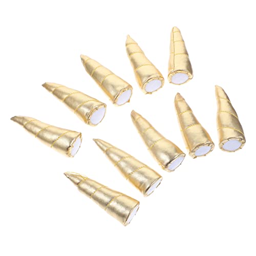 HAMPPLIES 10 Stück Teiliges DIY Einhorn Horn Haarschmuck Goldfarbene Handgefertigte Horn Applikationen Vielseitige Haar und Bastel Accessoires für Kostüm Party Fasching Zufällige Farbe von HAMPPLIES