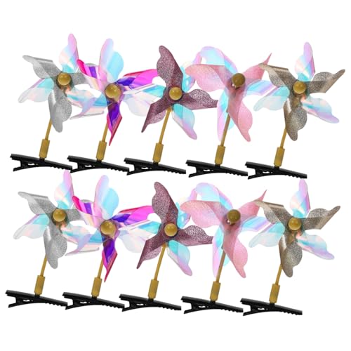 HAMPPLIES 10 Stück Teiliges Haarklammer mit Drehbarem Windmühlen Design Glitzernde Haarspangen für Damen und Mädchen Bunte Haarklammern für Haartypen Stabile Haarschmuck Accessoires für von HAMPPLIES