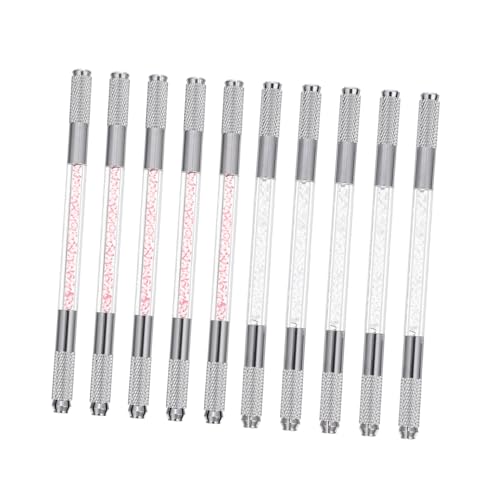 HAMPPLIES 10 Stück Teiliges Microblading Augenbrauenstift Dual end Tattooing Pen Langlebig Tragbar mit Strassverzierung Natürlich Aussehend Geeignet für Anfänger und Profis von HAMPPLIES