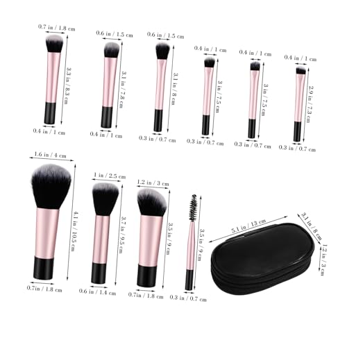 HAMPPLIES 10 Stück Teiliges Mini Make up Pinselset mit Praktischem Reise etui Kompakt und Vielseitig für Präzises Schminken Unterwegs für Damen und Make up Unterwegs Platzsparend im von HAMPPLIES