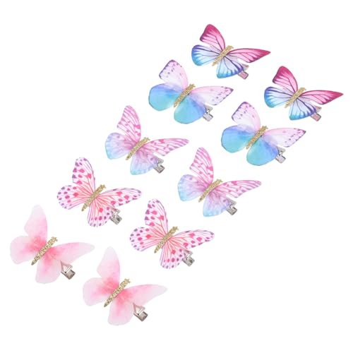 HAMPPLIES 10 Stück Teiliges Schmetterling Haarspangen Bunte Butterfly Haarklammern Leicht und Bequem Haarschmuck Damen und Mädchen Eleganter Haarschmuck für Alltag und Festliche Anlässe von HAMPPLIES