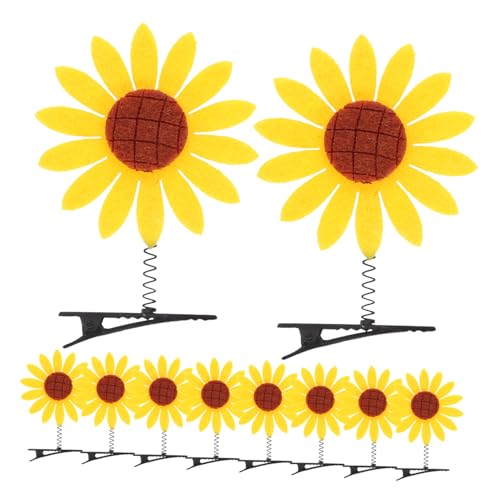 HAMPPLIES 10 Stück Teiliges Süße Sonnenblumen Haarspangen für Mädchen und Frauen Dekorative Frühlings Haarschmuck mit Realistischem Blumendesign Vielseitig für Verschiedene Frisuren von HAMPPLIES