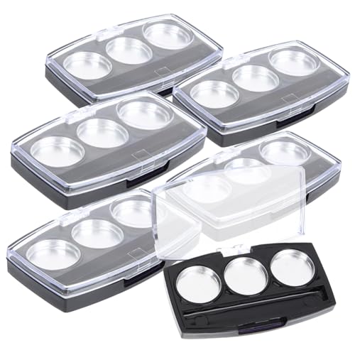 HAMPPLIES 10 Stück Teiliges Transparentes Eyeshadow Tray mit Aluminium Pfännchen Leerer Make Up Organizer für Lidschatten Lippenstift DIY Kompakt Leicht Tragbar für Kosmetikfans von HAMPPLIES