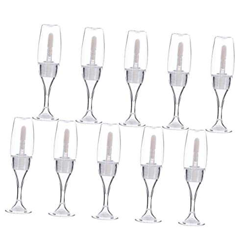 HAMPPLIES 10stücke Lip Gloss Flaschen Im Weinglas-design Leere Wiederverwendbare Behälter Für Lippenpflege Praktische Make-up Tuben Für Reisen Und Täglichen Gebrauch von HAMPPLIES