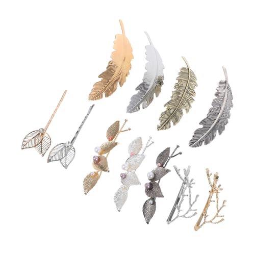 HAMPPLIES 11 Stück Teiliges Retro Metall Haarclip mit Perlen Vintage Bobby Pins in Gold Silber Schwarz und Antikfarben Stilvolle Haarklammern für Damen und Mädchen Geeignet für Hochzeiten von HAMPPLIES