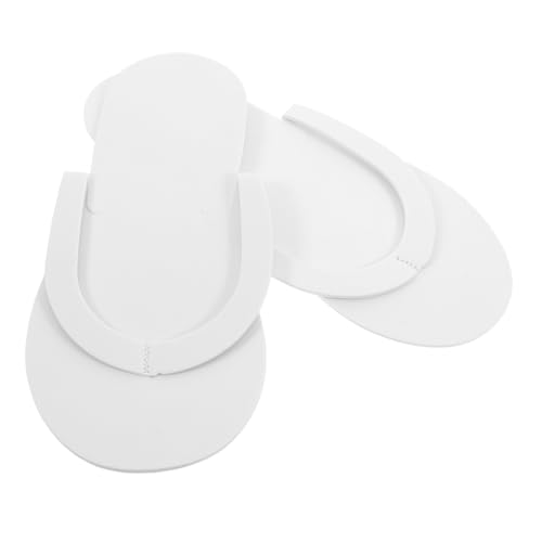 HAMPPLIES 12 Paare Faltbare Hotel Hausschuhe aus EVA Schnell Trocknend Leichte Tragbare Einweg Pediküre Slipper für Damen und Herren für Reise Spa Strand Weiß von HAMPPLIES