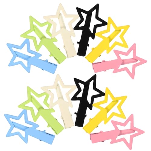 HAMPPLIES 12 Stck Teiliges Bunte Metall Haarspangen mit Sternmotiv Kleine Leichte Haarklammern für Frauen und Mädchen Stabile Clip haarschmuck in Candyfarben für Alltag und Besondere von HAMPPLIES
