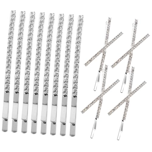 HAMPPLIES 12 Stck Teiliges Metall Haarklammern mit Funkelnden Strasssteinen Stabile X Förmige und Gebogene Bobby Pins Langlebig und Rutschfest Modisches Haarschmuck für Mädchen und Frauen von HAMPPLIES