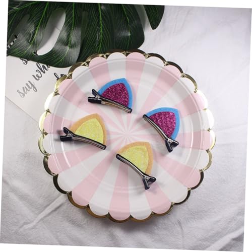 HAMPPLIES 12 Stück Teiliges Bunte Katzenohren Haarspangen für Mädchen Rutschfeste Haarklammern mit Alligatorverschluss Doppelseitig Gestaltete Haarschmuck Clips für Alltag Kostüme und von HAMPPLIES