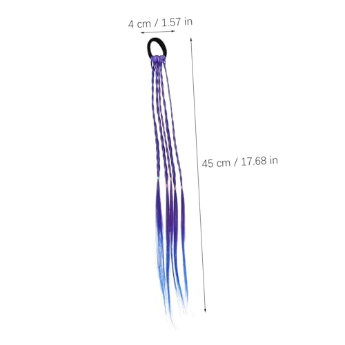HAMPPLIES 12 Stück Teiliges Geflochtene Haarverlängerungen für Mädchen Synthetische Bunte Zopferweiterung mit Elastischem Haarring Leicht Weich Rutschfest Sanft zur Kopfhaut Bunte Ponytail von HAMPPLIES