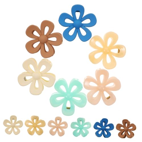 HAMPPLIES 12 Stück Teiliges Haarklammern für Dünnes Haar Blüten Krallenclips in Pastellfarben Leichte Rutschfeste Haarspangen für Damen Vielseitige Frisurhilfe und Haarschmuck von HAMPPLIES