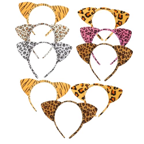 HAMPPLIES 12 Stück Teiliges Leoparden katzenohren stirnband aus Modisches Halloween accessoire Bequemes Langlebiges Tierohren cosplay für Damen und Partys Auffälliges Design mit Plüschoptik von HAMPPLIES
