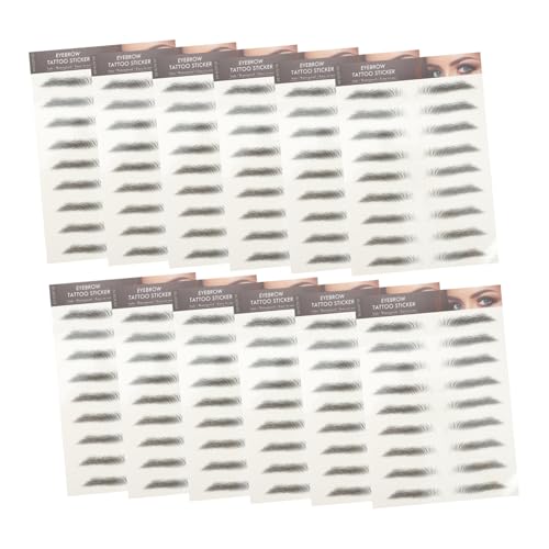 HAMPPLIES 12 Stück Teiliges Wasserfester Realistischer Augenbrauen Tattoos Temporäre Imitation Eyebrow Sticker für Damen Natürliches Haar Look Einfache Anwendung Kleberfrei Schnelles von HAMPPLIES