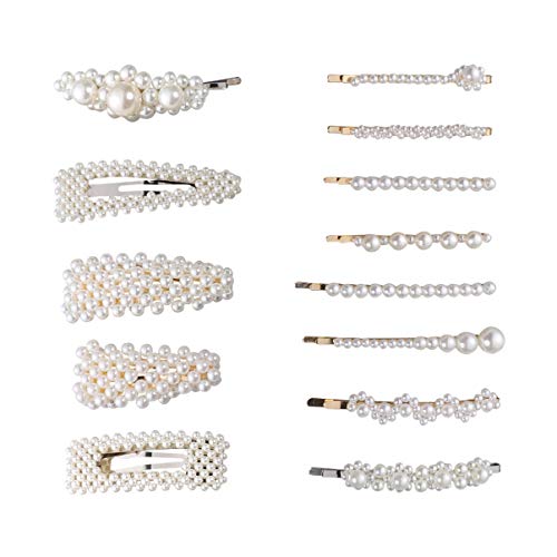 HAMPPLIES 13 Stück Perlen Haarspangen Teilig Gemischte Stile Rutschfeste Haarklammern für Mädchen für Partys Tänze und Täglichen Gebrauch Leicht und Langlebig von HAMPPLIES