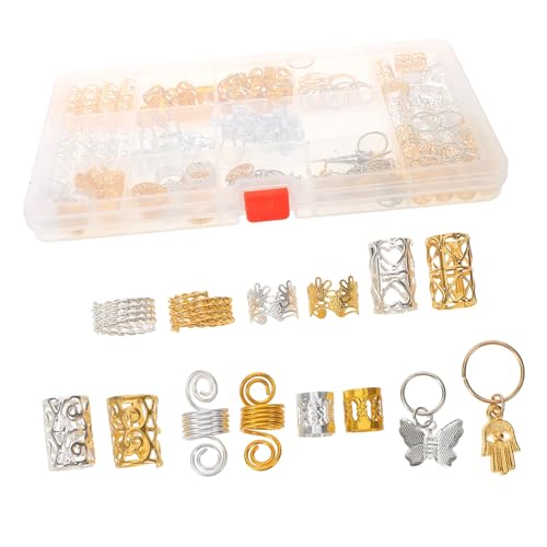 HAMPPLIES 185 Stück Teiliges Dreadlock Haarschmuck aus Robustem Zinklegierung Metall Leichte Haar accessoires für Zöpfe mit Tierkopf Design Einfache Handhabung für Anfänger und Profis von HAMPPLIES