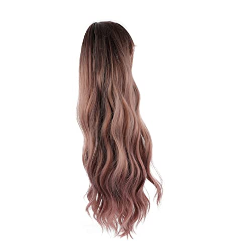 HAMPPLIES 1satz Long Wavy Wig Mit Natürliche Fluffige Haarverlängerung Für Damen Graupink Für Partys Alltag Und Besondere Anlässe von HAMPPLIES