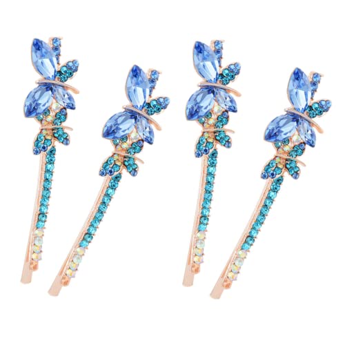HAMPPLIES 2 Paare Strass Schmetterling Haarspangen Damen Haarklammern Leicht und Langlebig für Party Cosplay Weihnachten Haarschmuck Geschenkidee für Frauen Mädchen von HAMPPLIES