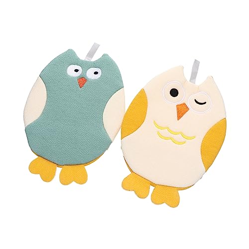 HAMPPLIES 2 STÜCK Badehandschuhe Cartoon motiv Weiche Hautfreundliche Waschhandschuhe für Jungen und Mädchen Sanftes Peeling für Oberarme Beine Rücken Lustiges Badetuch Geschenk von HAMPPLIES