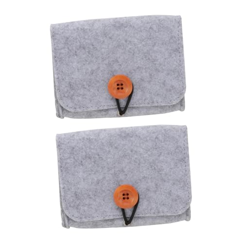 HAMPPLIES 2 STÜCK Kleine Filz Aufbewahrungstasche für Ätherische Öle mit Flaschen Stoßfest Leicht Langlebig Tragbar für Reise und Alltag Graue Reise Organizer Tasche von HAMPPLIES