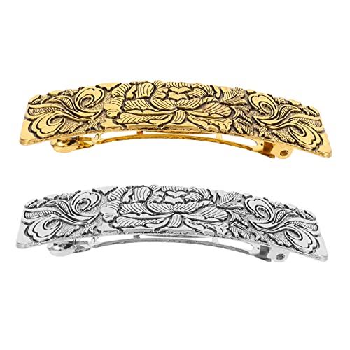 HAMPPLIES 2 Stück Retro Metall Haarspange Haarclip Für Frauen Langlebig Vintage Design Kompakt Für Hochzeiten Und Alltag von HAMPPLIES