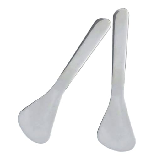 HAMPPLIES 2 Stück Augencreme Spatel Metall Gesichtsmaske Löffel Tragbares Beauty Tool für Augenpflege mit Massagefunktion Cremeaufnahme und Reduzierung von Augenödemen von HAMPPLIES