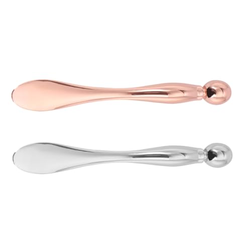 HAMPPLIES 2 Stück Augencreme aus Hochwertiger Zinklegierung Praktischer Beauty Rod mit Löffel Ende zur Hygienischen Crementnahme zur Minderung von Augenringen und Schwellungen Langlebig und von HAMPPLIES