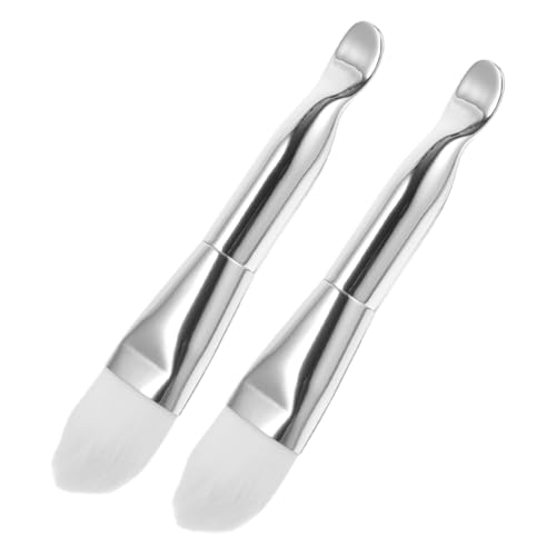 HAMPPLIES 2 Stück Doppelseitige Gesichtsmaske Bürste mit Löffel Ergonomisches Design für Einfaches Auftragen von Beauty Tool für von HAMPPLIES