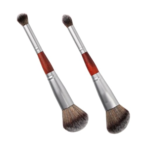 HAMPPLIES 2 Stück Doppelseitige Make Up Pinsel Blush und Lidschatten Pinsel aus Weichen Premium Synthetikfasern Kompakt Leicht zum Verblenden Auftragen von Puder und Lidschatten für von HAMPPLIES