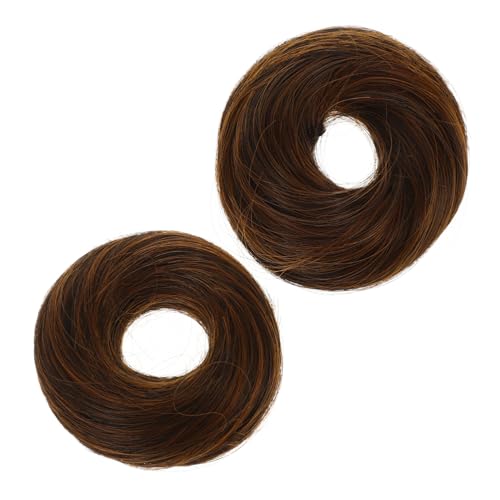 HAMPPLIES 2 Stück Dutt Haarschmuck aus Hochwertige Haarringe für Vielseitige Frisuren Leicht zu und Rutschfest für Damen und Mädchen Hellbraun von HAMPPLIES