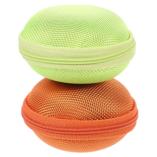 HAMPPLIES 2 Stück Eva Essential Oil Aufbewahrungstasche Teilig Fächer Flaschen Organizer Tragbar Leicht für Reise und Zuhause Hellgrün und Orange von HAMPPLIES