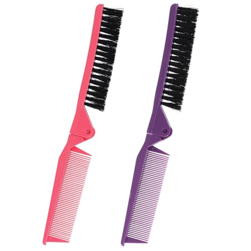 HAMPPLIES 2 Stück Faltbarer Haarkamm Tragbarer Klappkamm für Damen Vielseitig für Haartypen für Reisen und Täglichen Gebrauch von HAMPPLIES