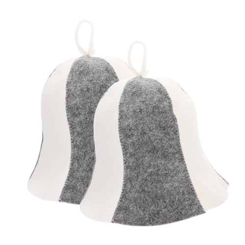 HAMPPLIES 2 Stück Filz Sauna Hut Wiederverwendbare Haube aus Hochwertigem Filz für Damen und Herren Schützt Kopf und Haar vor Hitze für Sauna und Dampfbad von HAMPPLIES