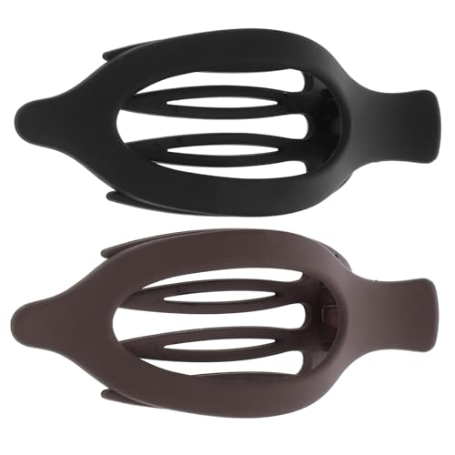 HAMPPLIES 2 Stück Französische Haarklammern Flach Samtig für Dickes Haar Damen Modisch Sicherer Halt Langlebige Kunststoff haarschmuck Praktische Elegante Haarspangen von HAMPPLIES