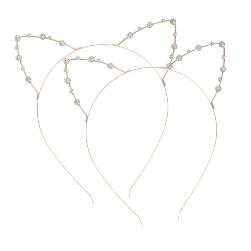 HAMPPLIES 2 Stück Glitzerndes Katzenohren Haarreif Teilig Leichter Damen Haarreifen mit Funkelnden Pailletten Süßes Haarschmuck für Karneval Party Cosplay und Alltag Bequem und Langlebig von HAMPPLIES