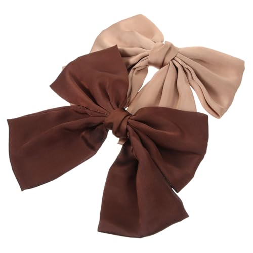 HAMPPLIES 2 Stück Große Haarschleifen Damen Französische Haarklammern mit Schleifen Design Rutschfeste Haarspangen für Dickes Langes und Kurzes Haar Haar Accessoires für Alltag und Festtage von HAMPPLIES