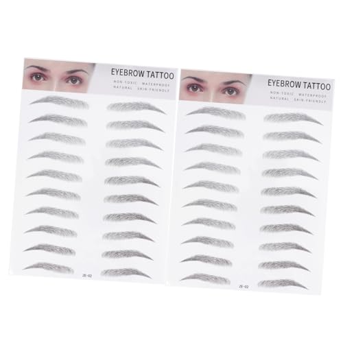 HAMPPLIES 2 Stück Haarähnliche Augenbrauen Aufkleber für Männer und Imitation Augenbrauen Transfer Tattoos Einfach Anzuwenden von HAMPPLIES