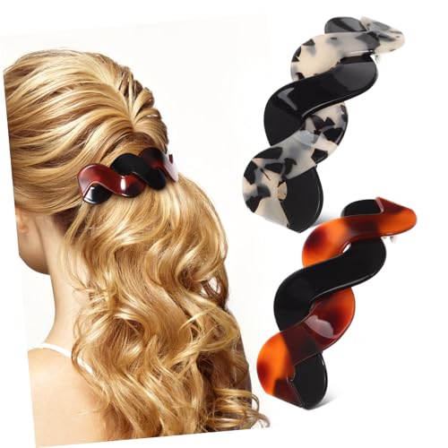 HAMPPLIES 2 Stück Haarklammern für Dickes Haar Flache Robuste Haarspangen aus Rutschfeste Leichte Haarclips für Damen Sicherer für Pferdeschwanz und Vielseitige Frisuren von HAMPPLIES
