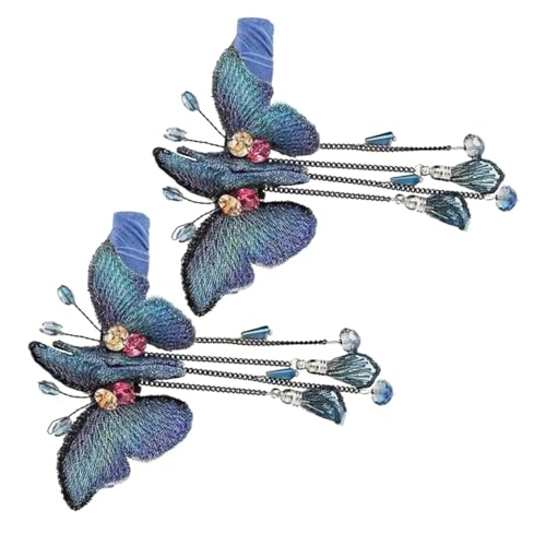 HAMPPLIES 2 Stück Haarklammern mit Schmetterlings Tassel Design Modische Haarspangen für Frauen Langlebig und Vielseitig für Alltag Party und Festliche Anlässe Geeignet von HAMPPLIES