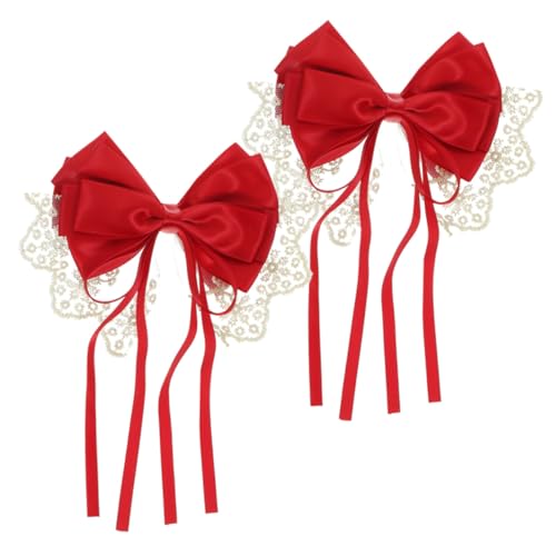 HAMPPLIES 2 Stück Haarschleifen aus Metall und Spitze Süße Stilvolle Haarklammern für Frauen und Mädchen Komfortabel und Detailverliebt Vielseitig für Alltag und Besondere Anlässe Geeignet von HAMPPLIES